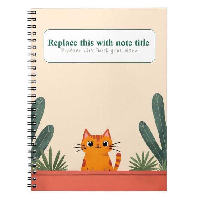 Personalisiertes Niedliches Kawaii Cat Notebook Notizblock (Vorderseite)