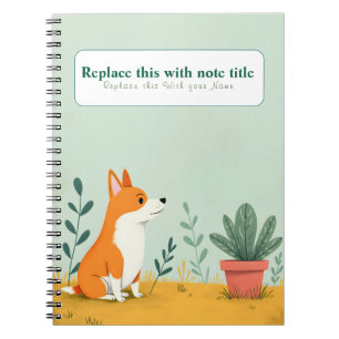 Personalisiertes Niedliches Kawaii Dog Notebook Notizblock