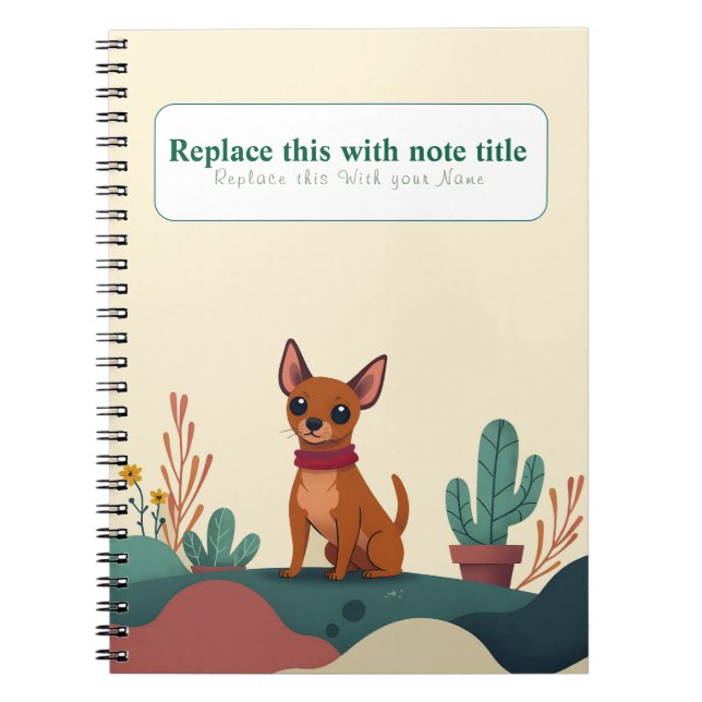 Personalisiertes Niedliches Kawaii Dog Notebook Notizblock (Vorderseite)