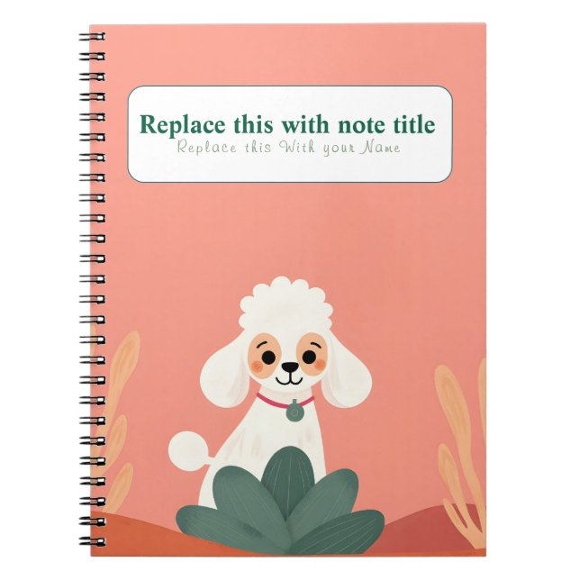 Personalisiertes Niedliches Kawaii Dog Notebook Notizblock (Vorderseite)