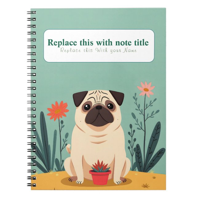 Personalisiertes Niedliches Kawaii Dog Notebook Notizblock (Vorderseite)