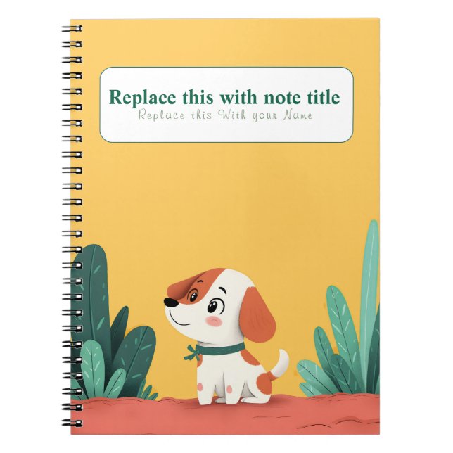 Personalisiertes Niedliches Kawaii Dog Notebook Notizblock (Vorderseite)