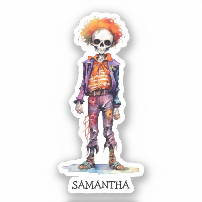 Personalisiertes Niedliches Kid Zombie Halloween ( Aufkleber (Vorderseite)