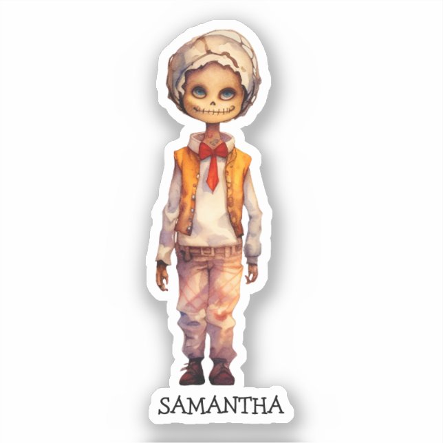 Personalisiertes Niedliches Kid Zombie Halloween ( Aufkleber (Vorderseite)