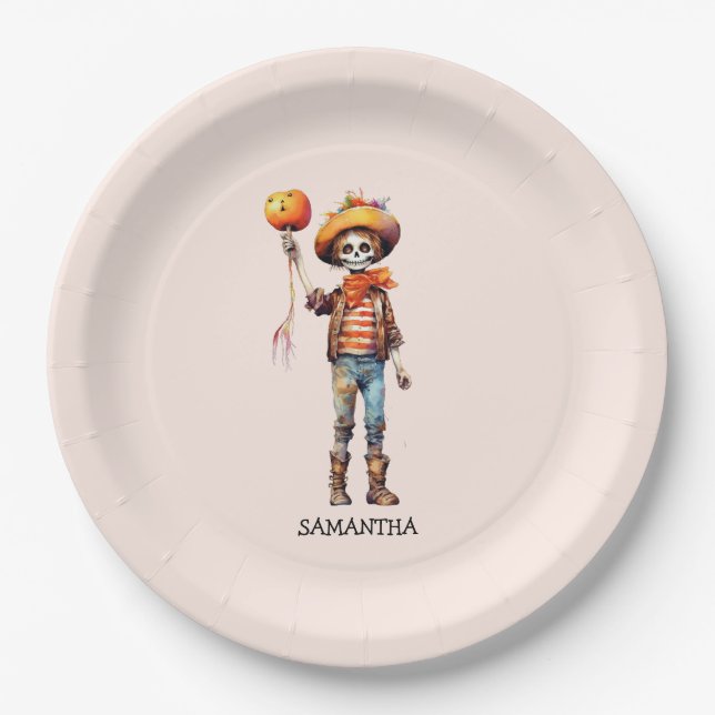 Personalisiertes Niedliches Kid Zombie Halloween ( Pappteller (Vorderseite)