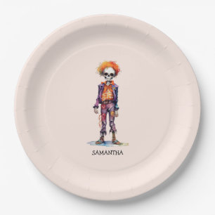 Personalisiertes Niedliches Kid Zombie Halloween ( Pappteller