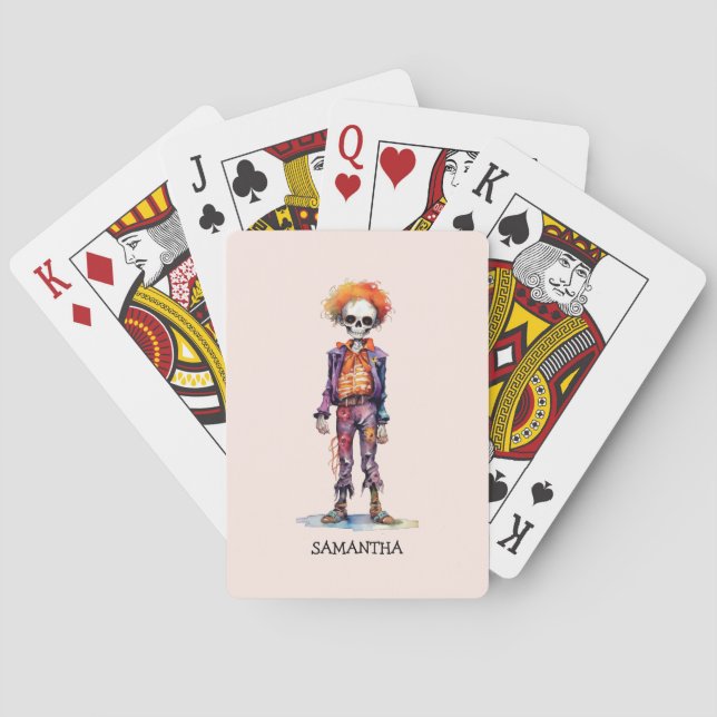 Personalisiertes Niedliches Kid Zombie Halloween ( Spielkarten (Rückseite)