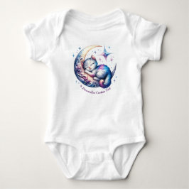 Personalisiertes Niedliches Kitten Schlafen auf ei Baby Strampler