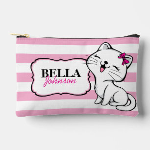 Personalisiertes Niedliches Kitty Pink gestrichen Zubehörtasche