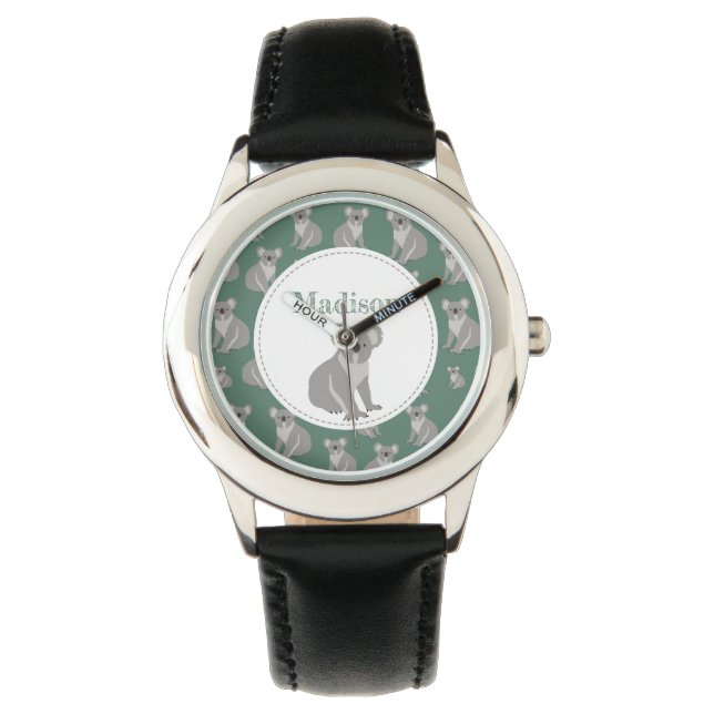 Personalisiertes Niedliches Koala-Muster Armbanduhr (Vorderseite)