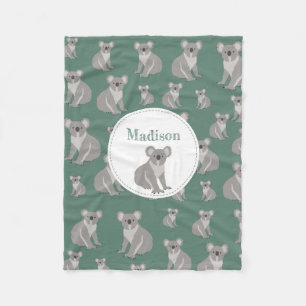 Personalisiertes Niedliches Koala-Muster Fleecedecke