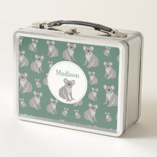 Personalisiertes Niedliches Koala-Muster Metall Brotdose