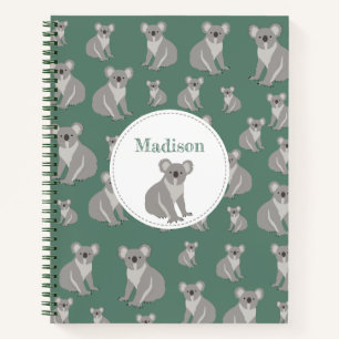Personalisiertes Niedliches Koala-Muster Notizbuch
