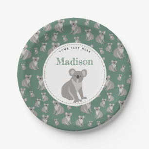 Personalisiertes Niedliches Koala-Muster Pappteller