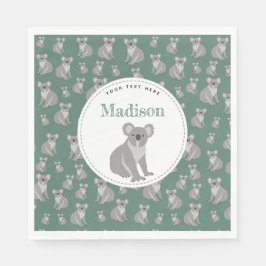 Personalisiertes Niedliches Koala-Muster Serviette