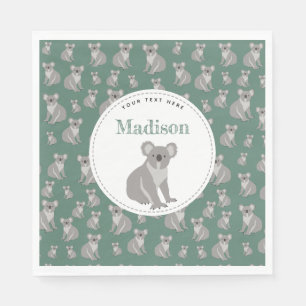Personalisiertes Niedliches Koala-Muster Serviette