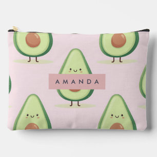 Personalisiertes Niedliches Lächeln Avocado Muster Zubehörtasche