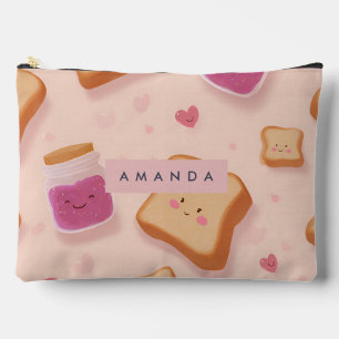 Personalisiertes Niedliches Lächeln Toast and Jam Zubehörtasche