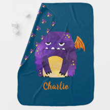 Personalisiertes Niedliches Monster Baby Blanket