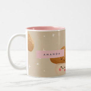 Personalisiertes Niedliches Muster eines Pilzes Zweifarbige Tasse