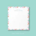 Personalisiertes Niedliches Notepad Notizblock<br><div class="desc">Dieses Personalisierte Niedliche Notepad zeigt ein hübsches diagonal gestreiftes Muster in lebhaften Rosa-, Grünminze- und Orangetönen. Dieses Notizblock eignet sich ideal zum Sammeln von Noten, Ideen oder Erinnerungen und sorgt für Spaß im Alltag. Passen Sie es mit Ihrem Namen an, verließ Sie die "Note from" oder ändern Sie es für...</div>