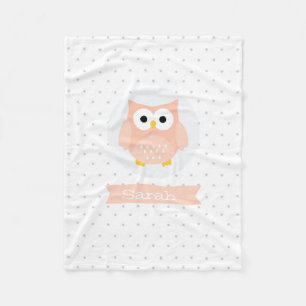 Personalisiertes Niedliches Owl Fleece Blanken