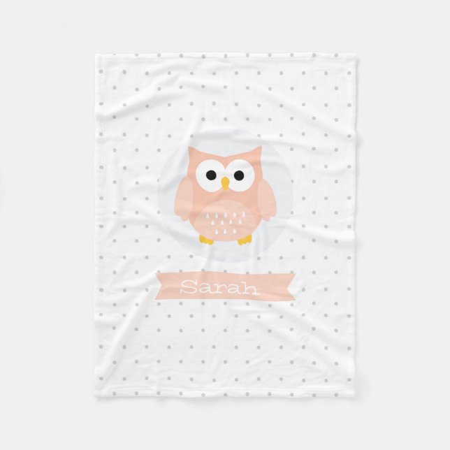 Personalisiertes Niedliches Owl Fleece Blanken (Vorderseite)