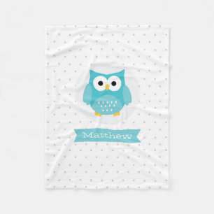 Personalisiertes Niedliches Owl Fleece Blanken