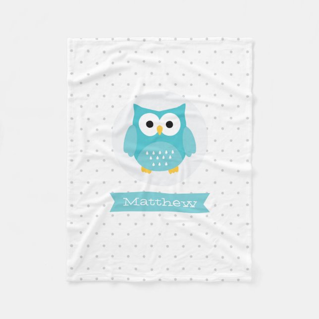 Personalisiertes Niedliches Owl Fleece Blanken (Vorderseite)
