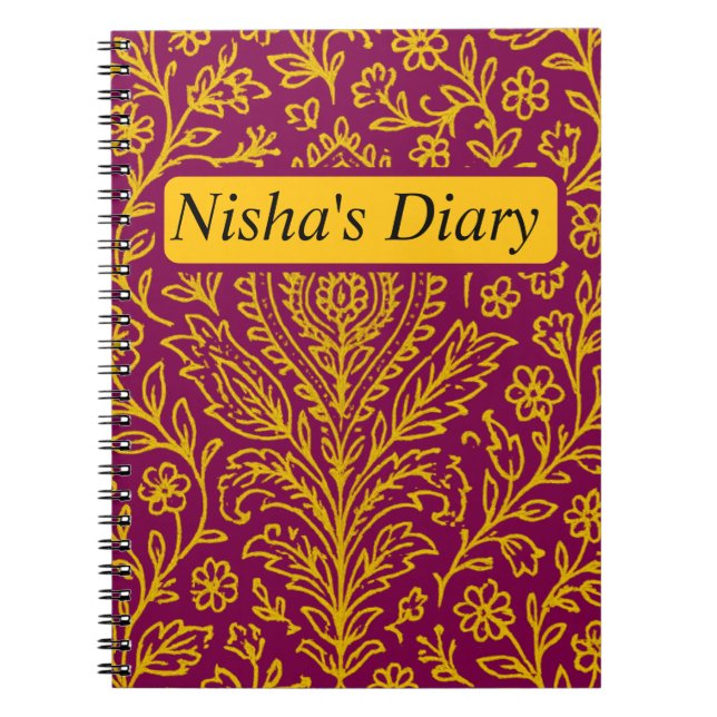 Personalisiertes Niedliches Paisley Floral Print N Notizblock (Vorderseite)