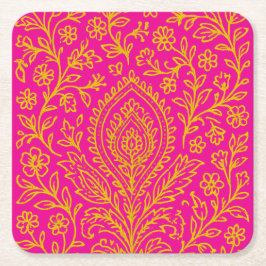 Personalisiertes Niedliches Paisley Floral Print N Rechteckiger Pappuntersetzer