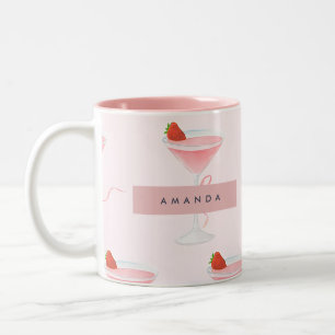 Personalisiertes Niedliches Pastell Strawberry Jui Zweifarbige Tasse