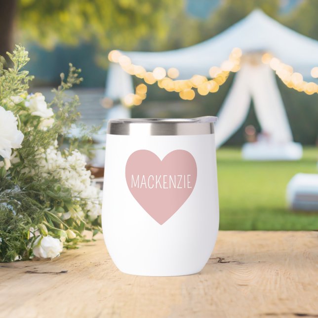 Personalisiertes Niedliches Pastellrosa Herz (Hochzeit)