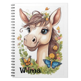 Personalisiertes Niedliches Pferdekopf-Notebook Notizblock