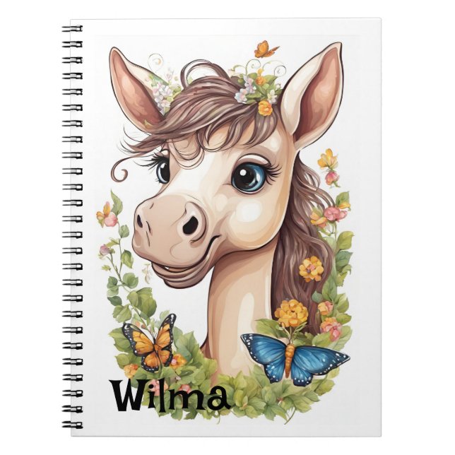 Personalisiertes Niedliches Pferdekopf-Notebook Notizblock (Vorderseite)