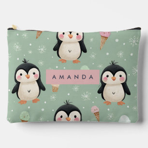 Personalisiertes Niedliches Pinguin & Ice Creme Mu Zubehörtasche