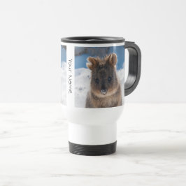 Personalisiertes Niedliches Quokka am Strand Austr Reisebecher