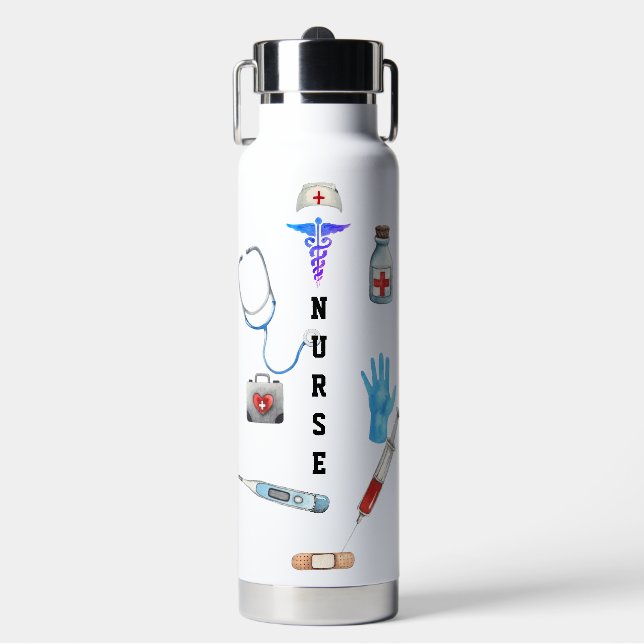 Personalisiertes Niedliches Reisemagazin Trinkflasche (Vorderseite)