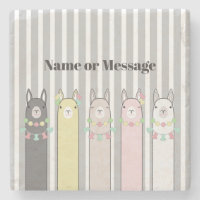 Personalisiertes Niedliches Retro-farbenes Llamas 