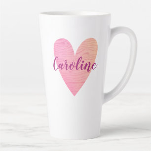 Personalisiertes Niedliches rosa Herz Milchtasse