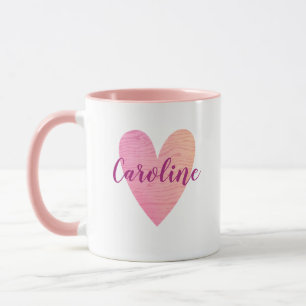 Personalisiertes Niedliches rosa Herz Tasse
