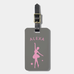 Personalisiertes Niedliches Rosa Kinder Ballerina  Gepäckanhänger