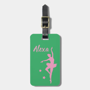 Personalisiertes Niedliches Rosa Kinder Ballerina Gepäckanhänger