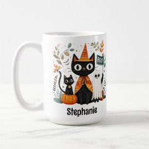 Personalisiertes Niedliches Schwarzes Katzen und G Kaffeetasse