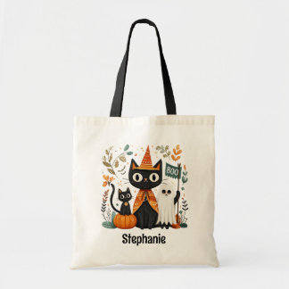 Personalisiertes Niedliches Schwarzes Katzen und G Tragetasche