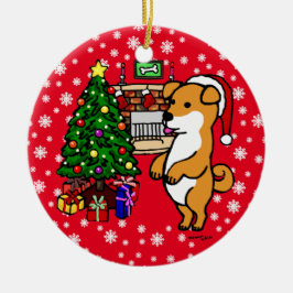 Personalisiertes niedliches Shiba Inu Keramik Ornament