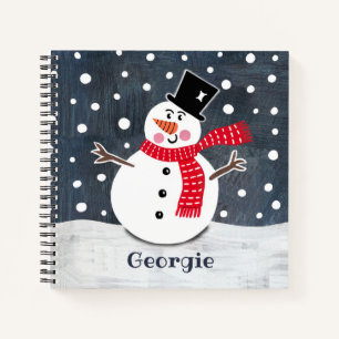 Personalisiertes Niedliches Snowman Weihnachtsgesc Notizbuch
