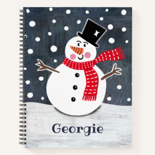 Personalisiertes Niedliches Snowman Weihnachtsgesc Notizbuch