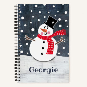 Personalisiertes Niedliches Snowman Weihnachtsgesc Notizbuch