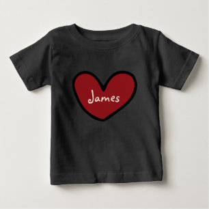 Personalisiertes Niedliches süßes Herz Muster Baby T-shirt